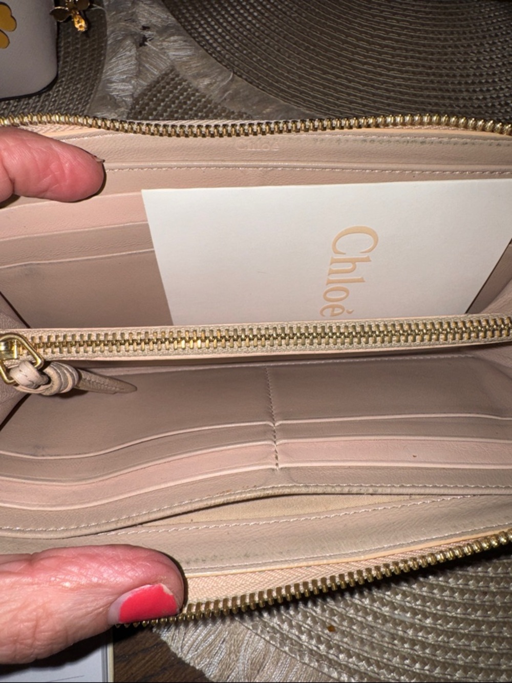 Chloe Blush Pink Pebbled Leather Zip Wallet - Picture 6 of 6